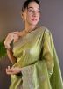 Green Embroidered Tissue Silk Saree