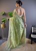Green Embroidered Tissue Silk Saree