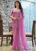 Pink Stone Work Saree In Chiffon