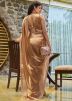 Brown Stone Work Chiffon Saree