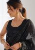 Black Sequins Embellished Georgette Saree