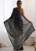 Black Sequins Embellished Georgette Saree