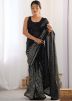 Black Sequins Embellished Georgette Saree