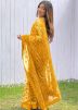 Yellow Embroidered Net Saree