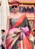 Multicolor Digital Print Satin Saree