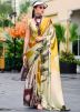 Multicolor Digital Print Satin Saree