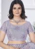 Lavender Net Embroidered Saree