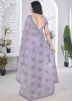 Lavender Net Embroidered Saree