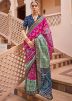 Pink Art Silk Printed Saree