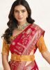 Red Silk Saree In Woven Work