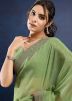 Green Embroidered Silk Saree