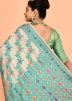 Peach Silk Saree In Woven Work