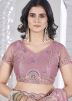 Pink Embroidered Tissue Saree