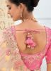 Cream Embroidered Border Saree With Blouse