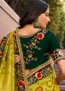 Green Embroidered Half N Half Saree