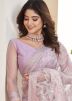Lavender Net Saree In Sequins Work