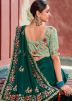 Teal Green Embroidered Border Saree