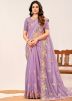 Lavender Tissue Embroidered Saree