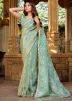 Pastel Green Thread Embroidered Saree
