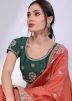 Red Sequin Work Saree In Silk
