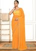 Yellow Embroidered Georgette Saree