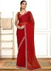 Red Handwork Saree In Georgette