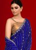 Blue Embroidered Georgette Saree