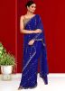 Blue Embroidered Georgette Saree