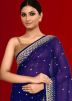 Blue Handwork Saree In Georgette