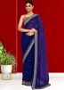 Blue Handwork Saree In Georgette