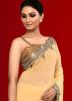 Cream Handwork Saree In Georgette