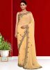 Cream Handwork Saree In Georgette