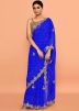 Blue Handwork Saree In Georgette