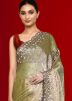 Green Handwork Organza Saree