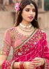 Half N Half Pink Embroidered Saree