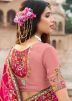 Half N Half Pink Embroidered Saree