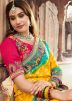 Yellow Embroidered Silk Saree & Blouse