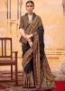 Black Printed Art Silk Saree