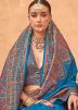 Art Silk Blue Printed Saree