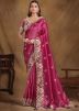 Pink Embroidered Silk Saree