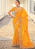 Yellow Embroidered Border Saree & Blouse