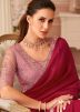 Pink Embroidered Saree In Georgette