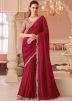Pink Embroidered Saree In Georgette