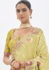 Light Yellow Embroidered Border Saree