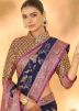 Blue Brasso Work Georgette Saree