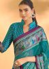 Blue Brasso Work Georgette Saree