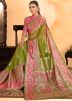 Green Georgette Saree In Brasso Work