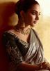 Grey Embroidered Silk Saree