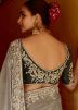 Grey Embroidered Silk Saree