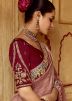 Pink Embroidered Silk Saree